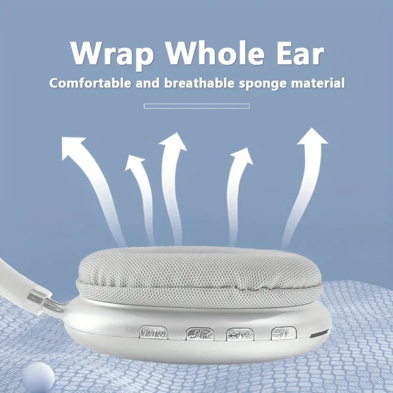 Air MAX Wireless Bluetooth Headphones Noise Cancelling Mic Pods Over Ear Sports Gaming Headset For Apple